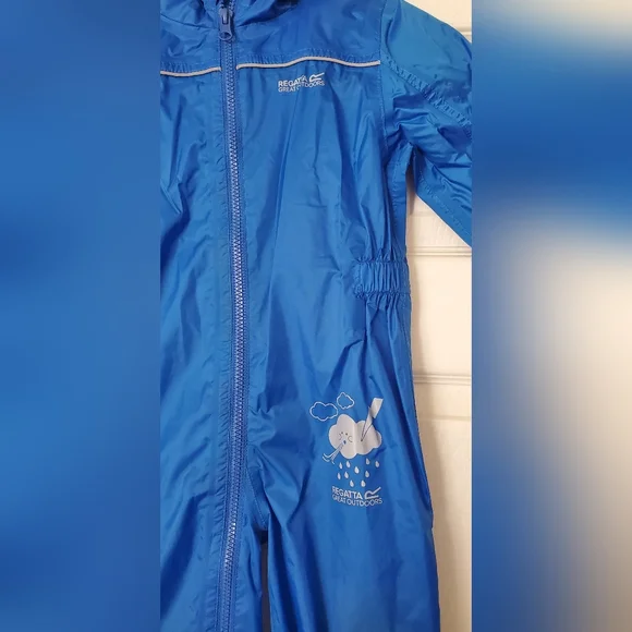 Blue Kids' Rain Suit Regatta Kids Puddle IIII Suit Oxford Blue 24-36 months - Picture 3 of 6